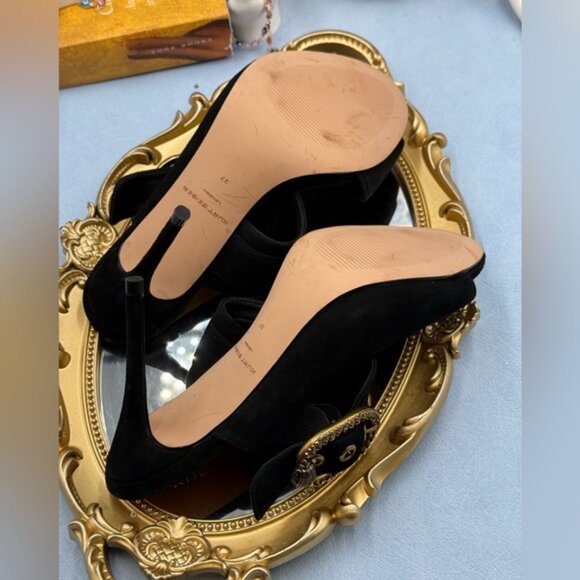 🆕 KURT GEIGER LONDON 🧿 NWOT Mayfair High Mule Buckle Dress Sandal - Sz 37 US 7 - Picture 13 of 16
